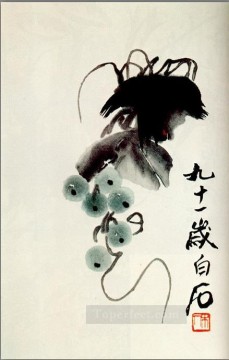 traditional Painting - Qi Baishi grapes traditional Chinese